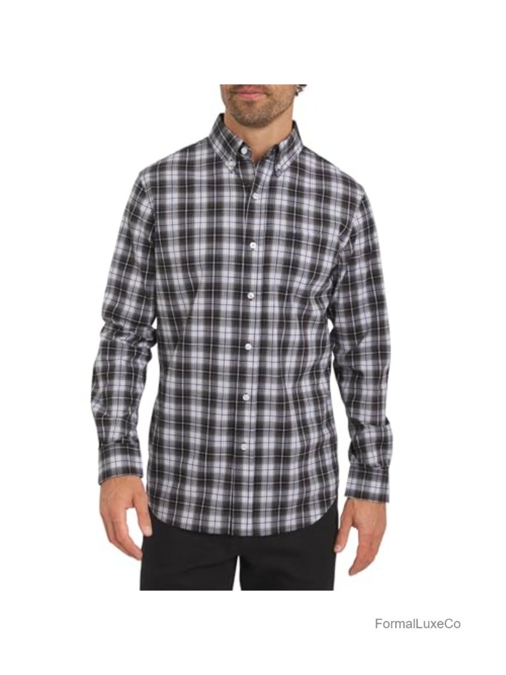 Men's Classic Fit Long Sleeve Button Down Stretch Poplin Shirt